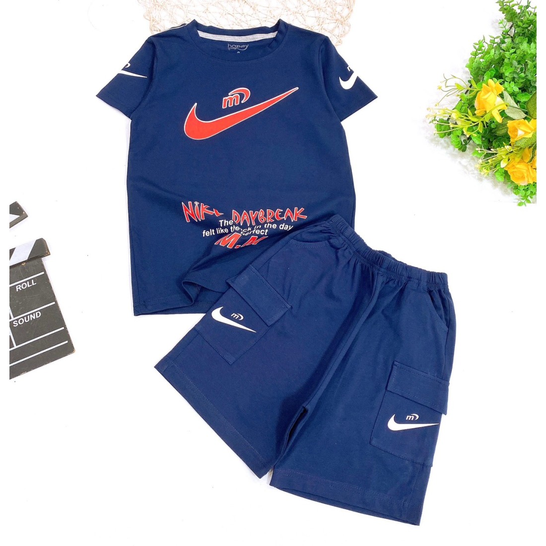 Bộ bé trai cotton in hình NIKE túi hộp-ĐỒ BỘ XUÂN HÈ BÉ TRAI